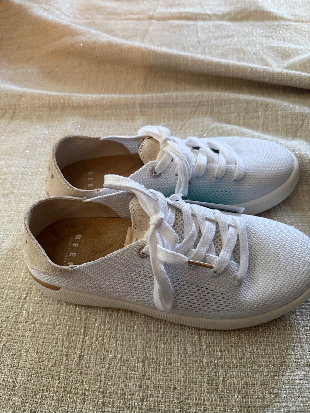 Reef Women's White Sneakers with Gold Accents - Picture 6 of 8